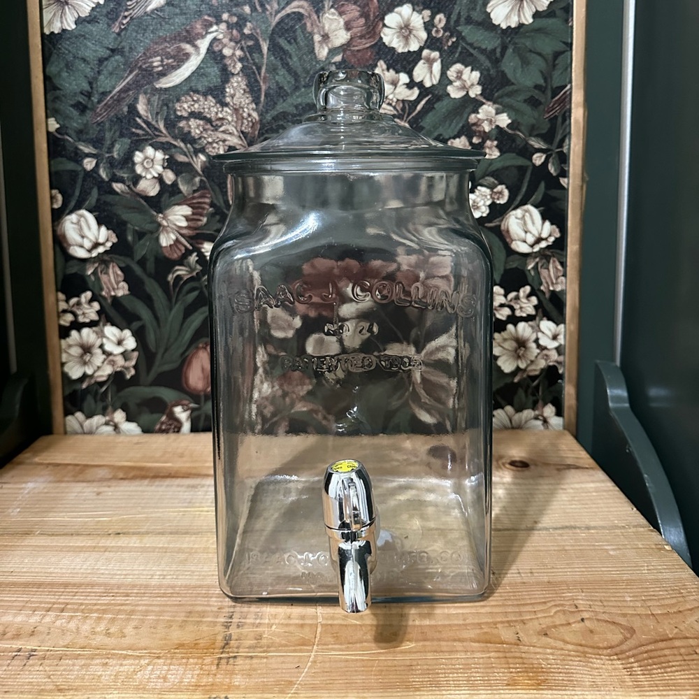 Anchor Hocking ISAAC J COLLINS No. 24 Glass Beverage Dispenser w/ Spigot 1.5 Gal